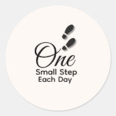 Rond Minimal Motivational Sticker – One Small Step Each (Devant)
