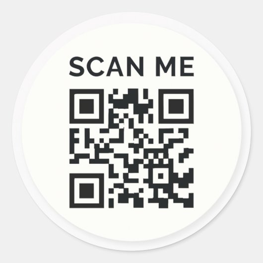Rond Minimal scan me QR code sticker (Devant)