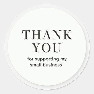 Rond Minimal thank you small business sticker