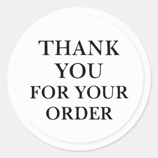 Rond Minimal thanks for your order sticker (Devant)