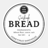 Rond Minimal White Logo Bakery Sourdough Bread Sticker (Devant)