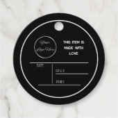 Rond minimal zwart met logo hang label label (Voorkant)