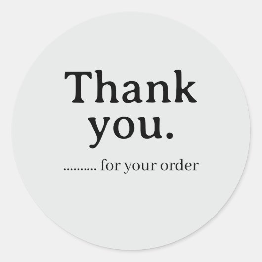 Rond Minimalist Business Thank You Sticker (Devant)