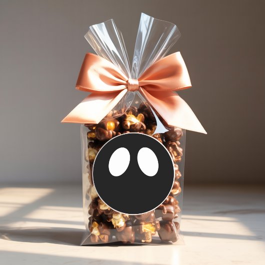 Rond  Minimalist Ghost Face Halloween Sticker