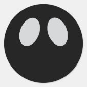 Rond  Minimalist Ghost Face Halloween Sticker (Devant)