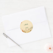 Rond Minimalist Japanese Cherry Blossom Wedding Sticker (Enveloppe)