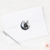 Rond Minimalist Ninja Owl Round Sticker (Enveloppe)