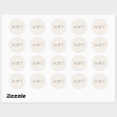 Rond Minimalist Wedding Monogram Envelope Seal Sticker (Feuille)
