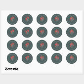 Rond Mistletoe Christmas Retourner Adresse Sticker (Feuille)