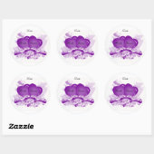 Rond Modèle Sticker Enveloppe Coeur Violet (Feuille)