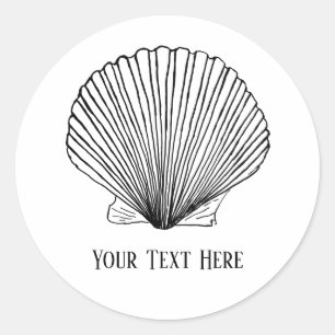 Rond Modèle Sticker Seashell