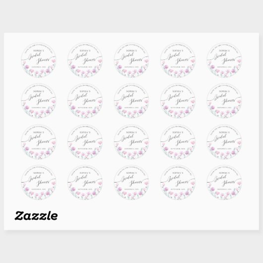 Rond Modern Bride Shower Square Sticker  (Feuille)