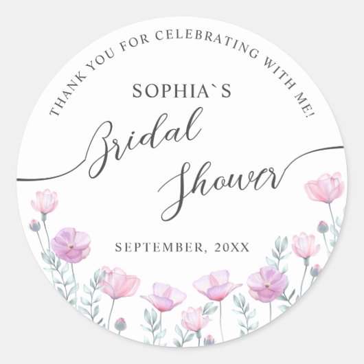 Rond Modern Bride Shower Square Sticker (Devant)
