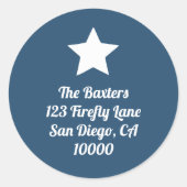 Rond Modern Cut Star Slate Blue Holiday Sticker (Devant)