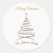 Rond Modern Elegant Minimal Christmas Tree Sticker (Devant)