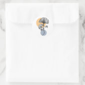Rond Modern Ginkgo Leaf Botanical Round Sticker (Sac)