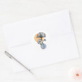 Rond Modern Ginkgo Leaf Botanical Round Sticker (Enveloppe)