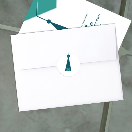 Rond Modern Graduation Tassel Envelope Seal Sticker