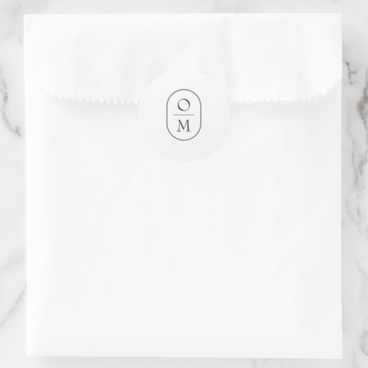 Rond Modern Minimal Couple Monogram Wedding Sticker (Sac)