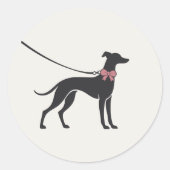 Rond Modern Neutral Dog Walker Seal Sticker (Devant)