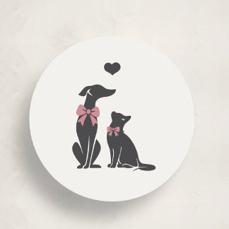 Rond Modern Neutral Pet Sitter Sticker