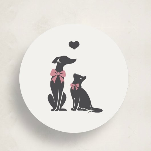 Rond Modern Neutral Pet Sitter Sticker