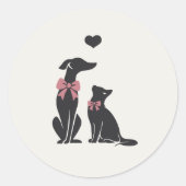 Rond Modern Neutral Pet Sitter Sticker (Devant)