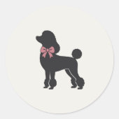 Rond Modern Neutral Poodle Seal Sticker (Devant)
