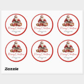 Rond Modern Santa Claus Simple Festive Gift Sticker (Feuille)