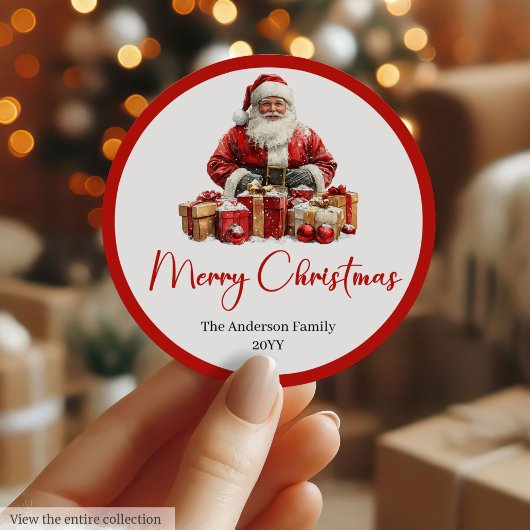 Rond Modern Santa Claus Simple Festive Gift Sticker