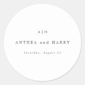 Rond Modern Serif Monogram Round Envelope Seal Sticker (Devant)