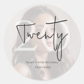 Rond Modern Twenty 20th Birthday Party Sticker (Devant)