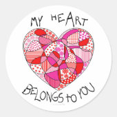 Rond Mon coeur appartient à vous Sticker de coeur | Arr (Devant)