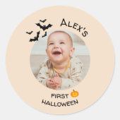 Rond Mon premier Sticker Halloween| Photo personnalisée (Devant)