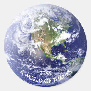 Rond Monde des remerciements - Sticker Cercle