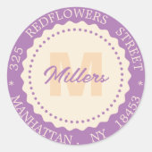 Rond Monogram address sticker with custom name (Devant)