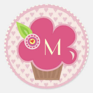 ROND MONOGRAM CUPPYCAKE CUTIE STICKER