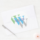 Rond MONOGRAM NOM INTIME Sticker mot personnel (Enveloppe)