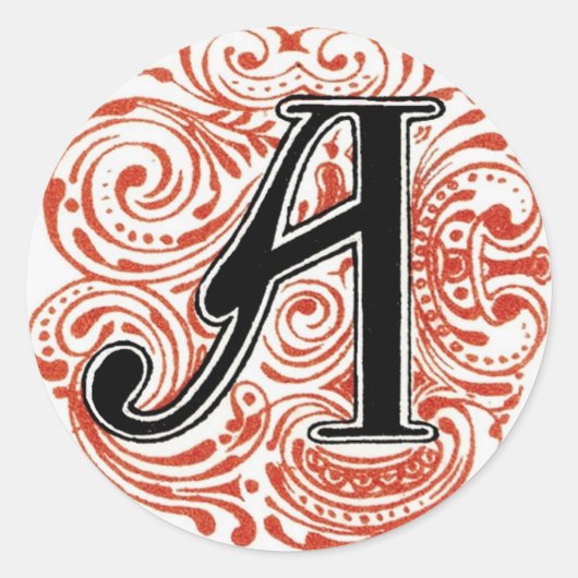 Rond Monogramme "A" en rouge - Sticker (Devant)