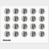 Rond Monogramme "B" en gris - Sticker (Feuille)