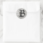 Rond Monogramme "B" en gris - Sticker (Sac)