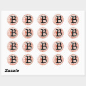 Rond Monogramme "B" en rouge - Sticker (Feuille)
