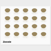 Rond Monogramme D Or Blanc Mariage Faveur Sticker (Feuille)