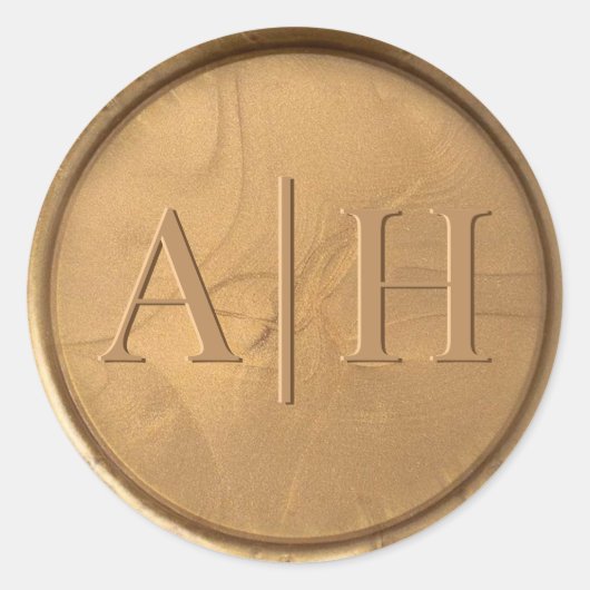 Rond Monogramme Date Antique Sticker de cire or (Devant)