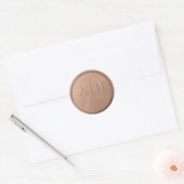 Rond Monogramme Date Chocolat Sticker Brown cire (Enveloppe)