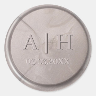 Rond Monogramme Date Pearl Gris cire Sticker