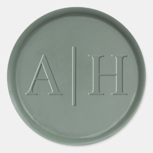 Rond Monogramme Date Sage Dark Sage Sticker