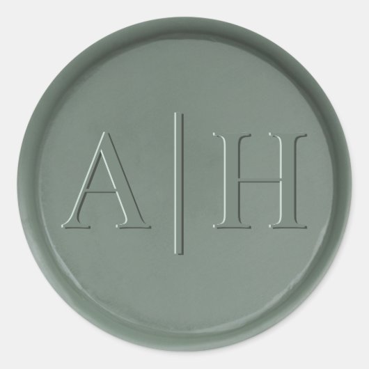 Rond Monogramme Date Sage Dark Sage Sticker (Devant)