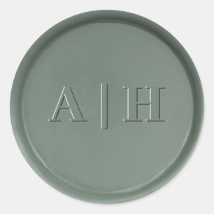 Rond Monogramme Date Sticker en cire noire