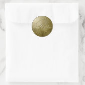 Rond Monogramme de fleurs dorées mariages - Sticker 3 (Sac)